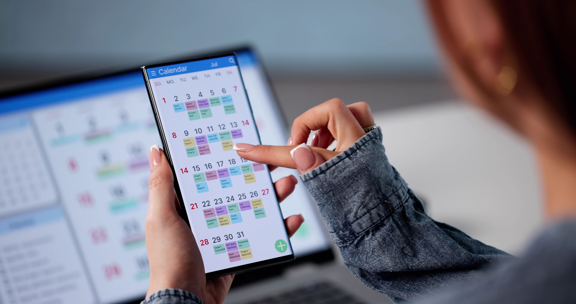 Young Female Businessperson Booking Appointments On Her Laptop